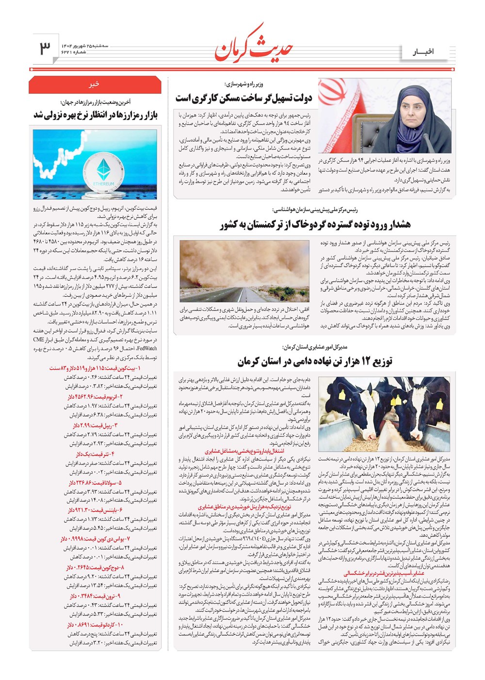 روزنامه تاریخ ۲۶ شهریور ۱۴۰۴