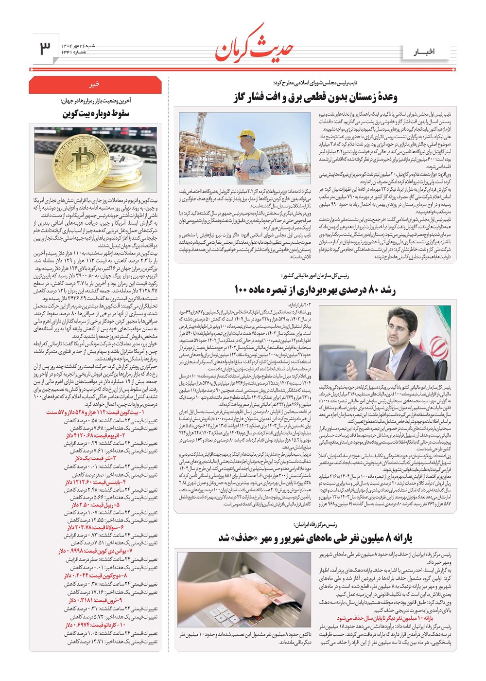 روزنامه تاریخ ۲۷ مهر ۱۴۰۴